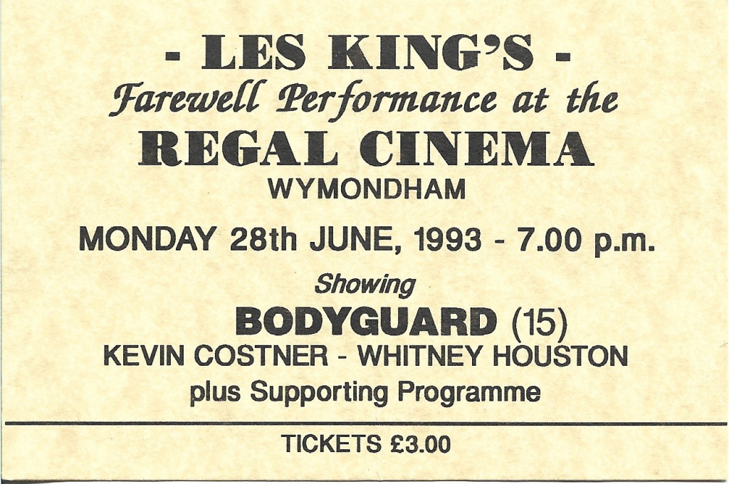 A ticket for Les King's farewell performance