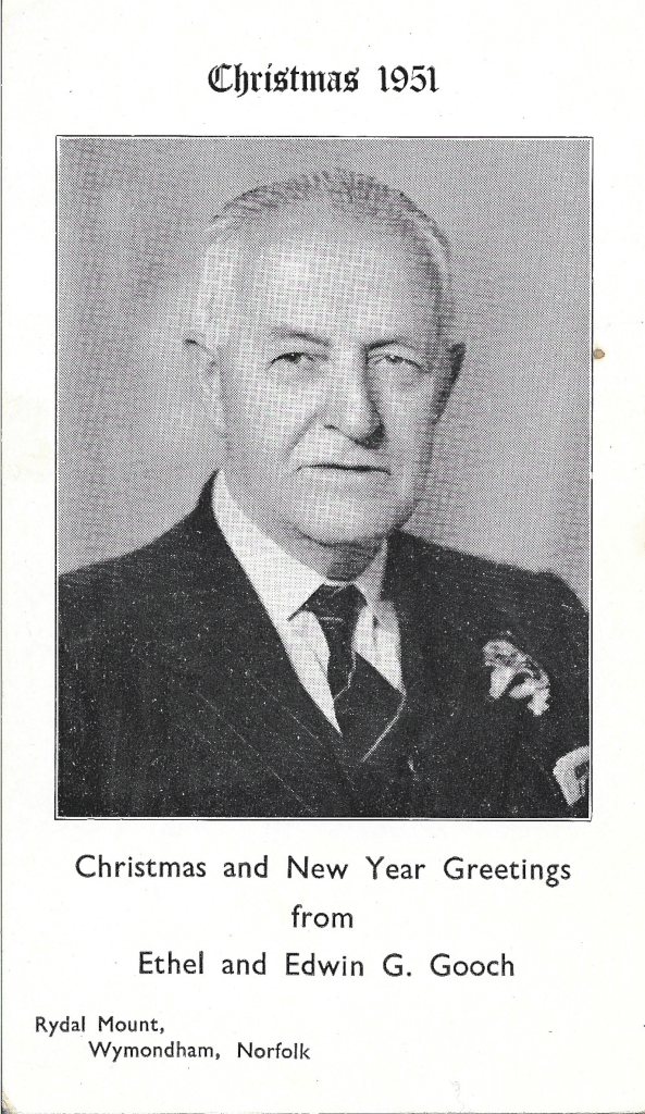 Christmas 1951 card from Ethel and Edwin G. Gooch