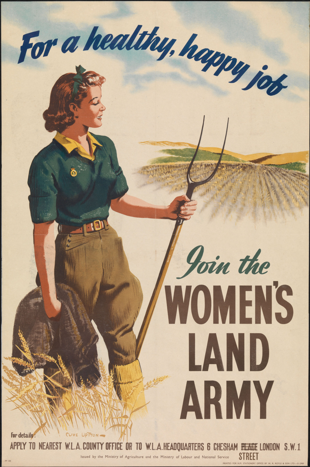 A poster inviting women to join the Women's Land Army