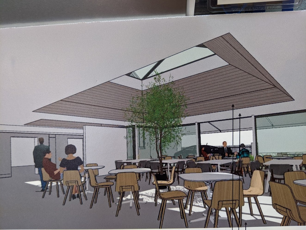 Sketch of an inside dining area