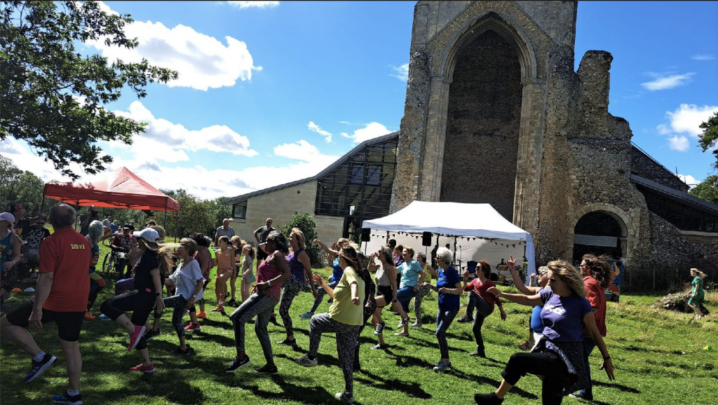 Zumba dance outside the Abbey