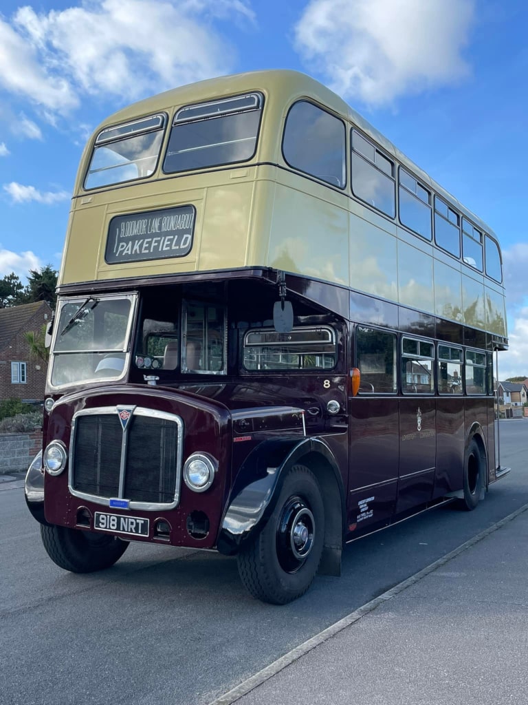 Vintage bus for the Wynterfest park and ride service